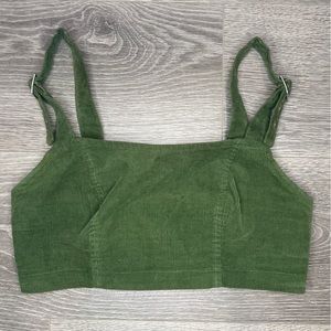 Green Urban Outfitters corduroy crop top